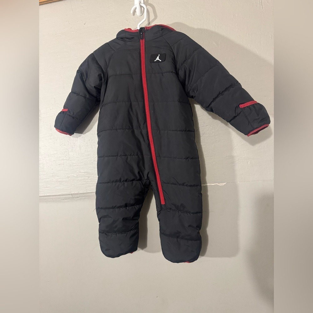 Jordan Black and Red Kids Footie One Piece